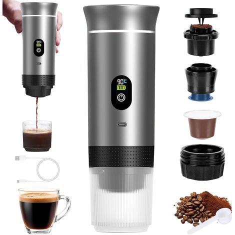 1 Cafetière Portable,Écran Température,Capsules Et Moulu,Voyage Camping Voiture