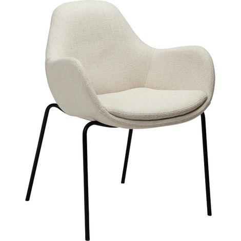 Zimmer Dan-Form Esszimmerstuhl mit Armlehnen Bouclé beige. (1/5)