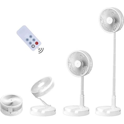 Tisch- und Schreibtischventilator. Tragbar und faltbar. Verstellbarer Ventilator. Standventilator. USB-aufladbarer Ventilator. 4 Geschwindigkeitsstufen. Werkzeuglose Montage (7200 mAh). (1/5)