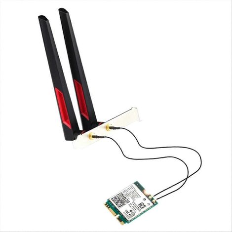 Carte M.2 BE200 WiFi 7 avec antennes 10dBi - Adaptateur sans fil haut débit pour PC, module réseau dernière génération, kit complet (1/5)