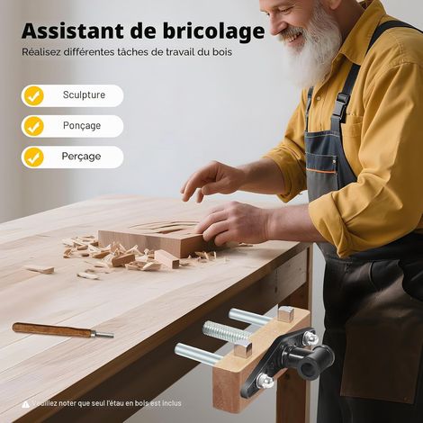Étau pour le travail du bois, Wood Vise anti-délogement étau à bois pour la construction mécanique et le soudage lourd travail du bois (1/5)
