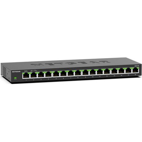 NETGEAR GS316 Non gestito L2 Gigabit Ethernet (10/100/1000) Nero