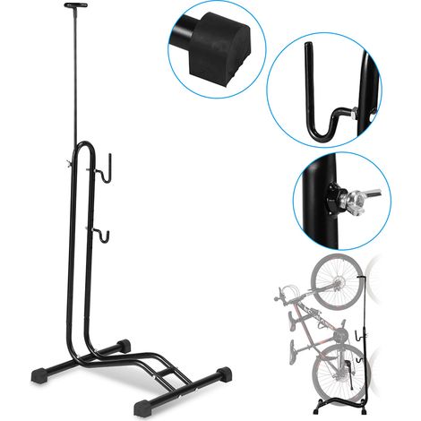 Jiubiaz Fahrradständer 3‑in‑1 Höhenverstellbar 18–27,5 Zoll für Garage Metall Schwarz