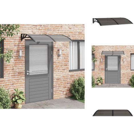 Türvordach Schwarz 150x100 cm Polycarbonat - Türvordach - Markise - Sonnenschutz - Hausvorhang - Wetterschutz (1/5)