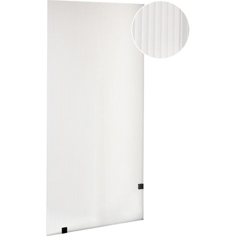 Mampara de ducha de vidrio templado acanalado para ducha fija de baño 90 x 195 cm negro Mahuida