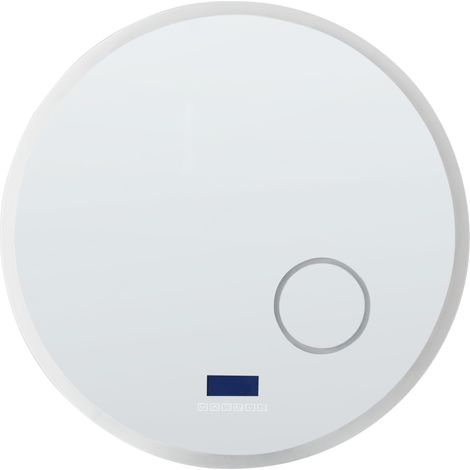Espejo de baño LED moderno redondo con altavoz Bluetooth 80 x 80 cm plateado Fixin
