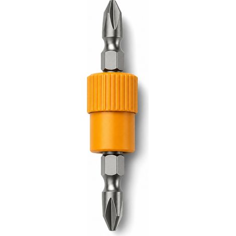 Embout de vissage cruciforme à ressort magnétique en acier chrome vanadium jaune (1/5)