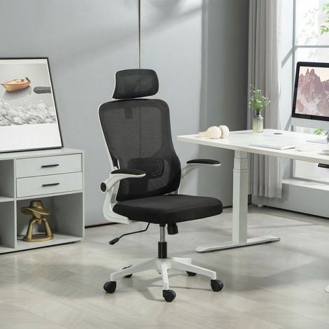 Fauteuil de bureau pivotant 360° avec appui-tête réglable et support lombaire - hauteur d'assise réglable noir