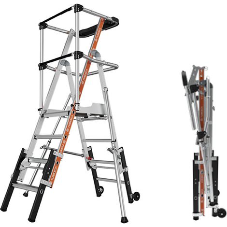 Scaletta telescopica 3 a 4 gradini - Altezza max di lavoro 3m - 2274920