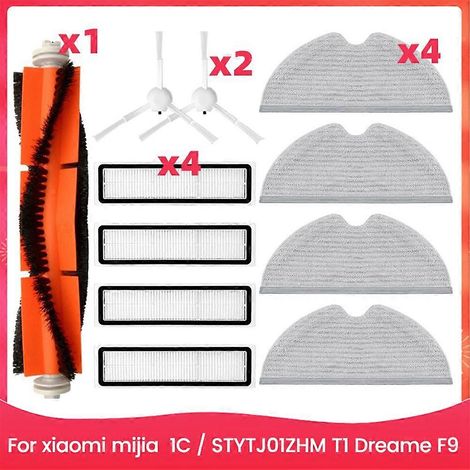 HEPA-Filter, Hauptseitenbürste und Reinigungstuch für Xiaomi Mijia 1C / STYTJ01ZHM T1 Dreame F9 Saugroboter – Ersatzteile