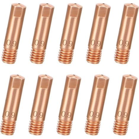 10pcs Mig Welding Nozzle, 0.9mm Contact Tip 0.9 Welding Nozzle for Mig MAG Welding Torch MB15 MIG MAG AK15 (0.9 x 25mm) (1/5)