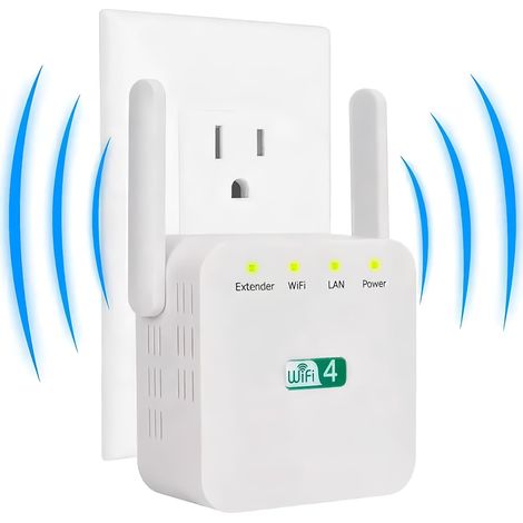 Répéteur Wifi - Amplificateur Wifi 300 Mbit/s - Double Antenne Externe - Compatible Tous Routeurs Internet - Pour Maison Bureau Café - 1 Pièce (1/5)