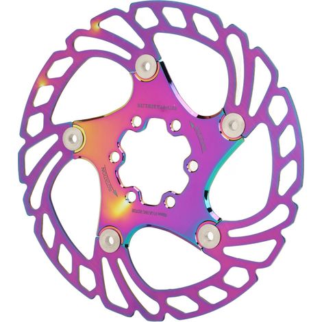 Disque de frein flottant haute dureté pour VTT, 6 clous, en acier inoxydable, 160 mm, coloré. (1/5)