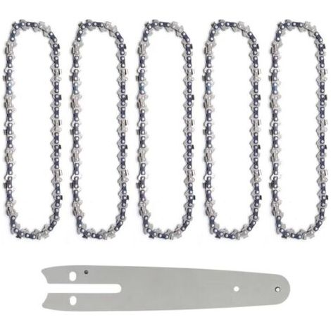 5 Pièces 6 Pouces Chanes de Trononneuses Petite Guide Trononneuse pour Outillage Jardin (1/5)