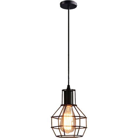 Suspension lumineuse vintage industrielle pour café, lustre rétro à tête unique avec câbles ajustables, style loft. (1/5)