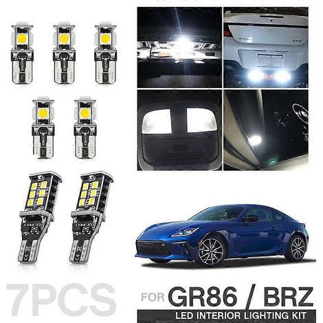 7er-Pack weiße LED-Innenraumbeleuchtung/Rückleuchten-Set für Toyota BRZ und GR86, hochwertige 5050 SMD-LEDs, 6000K kaltweiße Autobeleuchtung