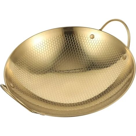 Poêle à shabu en acier inoxydable, wok, grill, sauteuse, cadeau de pendaison de crémaillère, revêtement nid d'abeille, induction (1/5)