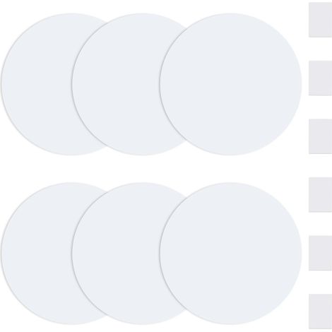 6 pièces de plaques de couverture de plafond, blanc rond en plastique auto-adhésif pour trous de murs et de placoplâtre (20 cm) (1/5)