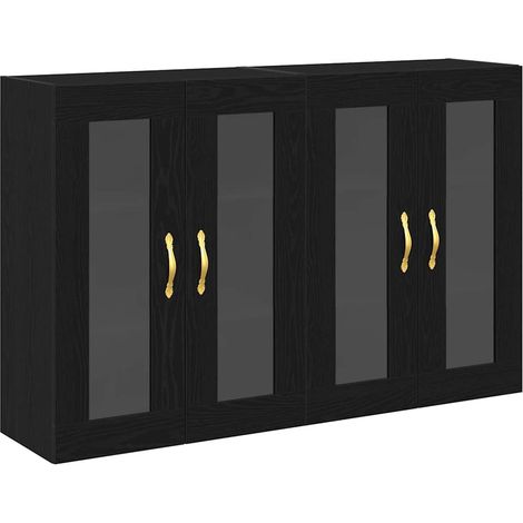 Maison Exclusive - Armadi da Parete 2 pcs Rovere Nero 69,5 x 34 x 90 cm