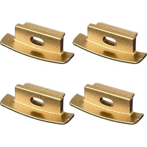Kit de 4 Embouts pour Profilé LED Encastré, Accessoires pour Bandes LED, Idéals pour Finition et Protection des Extrémités du Profilé, Or Brossé