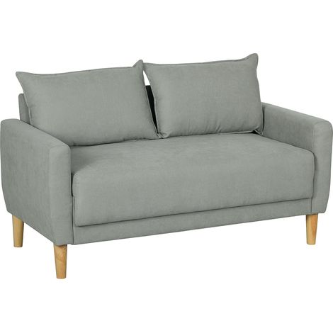 Divano 2 Posti 140x72x82 cm con Vano Contenitore Effetto Velluto Grigio (1/5)