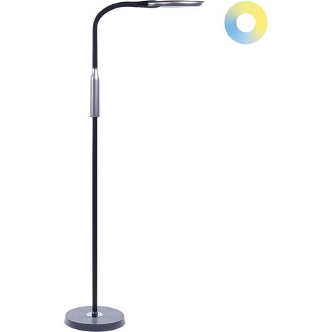 Lampadaire Noir en Matériaux Synthétiques 148 cm à 2 LED Bras Pliable Cassiopeia (1/5)