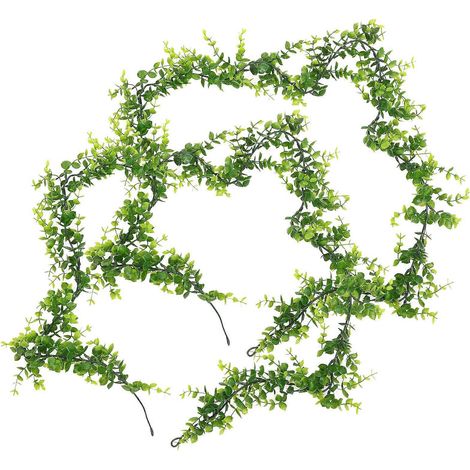 Guirlande d'eucalyptus artificiel, liane d'eucalyptus décorative, lot de 2 pièces en plastique fait main (1/5)