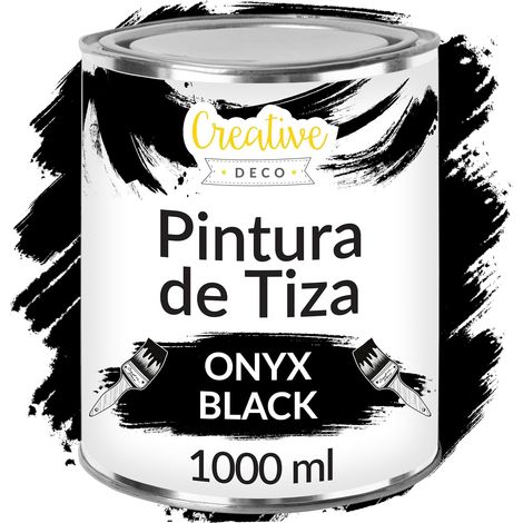 Creative Deco Pintura a la Tiza Negro 1L Mate y Lavable para Muebles de Madera (1/5)