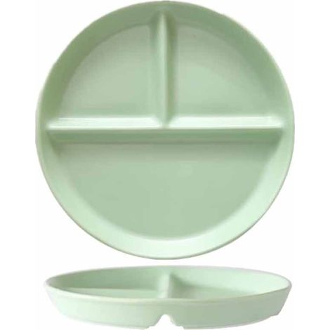 Assiette - Porcelaine - 3 Compartiments - Pour Controle Portions - Adulte Et Enfant - 20,5 x 20,5 x 2,5 cm - 1 Piece (1/5)