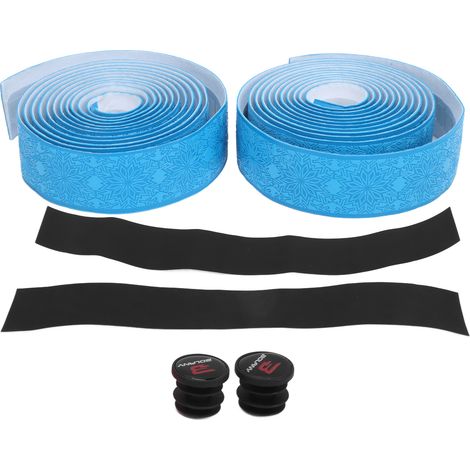 BOLANY Sangle de guidon autoroute Léger Étanche Résistante à l'usure Guidon vélo Silicone Bleu Motif Neige (1/5)