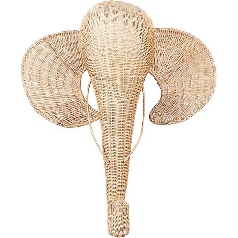 Wandobjekt Elefant GRUNEY Rattan 83 cm Naturfarben (1/5)
