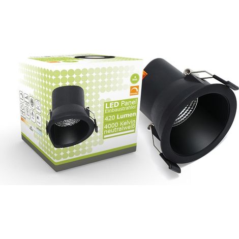 LED Einbaustrahler 6W Ø81mm 40° dimmbar - Lichtfarbe: Neutralweiß 4000K - Farbe: Schwarz (1/5)