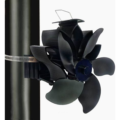Ventilateur de cheminée sans électricité – 5 lames magnétique pour poêle à bois – Ventilateur silencieux efficace pour la distribution de l'air chaud (1/4)