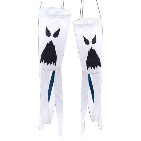 Drapeau de jardin décoratif pour Halloween, sac à vent, expression de la trachée