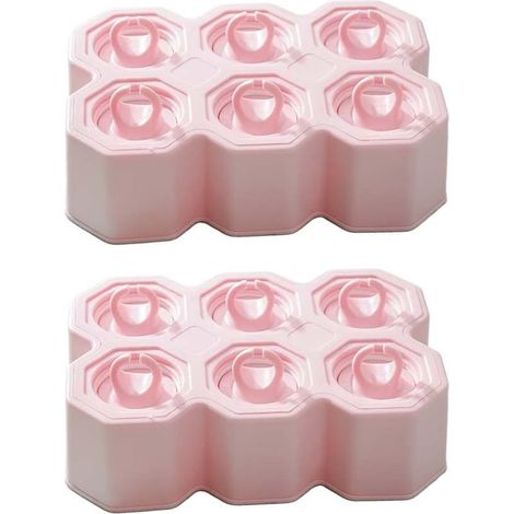 Moules à glace en silicone en forme d'anneau (12 pièces), démoulage facile pour des friandises glacées amusantes et élégantes (rose)