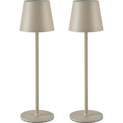 Lot de 2 Lampes de table LED, Aluminium, Rechargeable USB-C, Étanchéité IP54, Intérieur Extérieur (1/5)