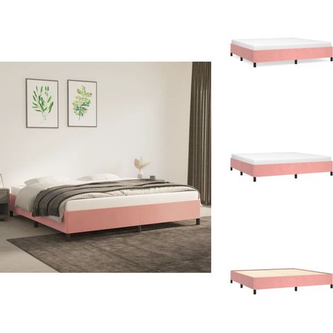 Bettgestell Rosa 200x200 cm Samt - Samtbett - Rosa Bettgestell - Doppelbett Gestell - Boxspringbetten - Bettrahmen (1/5)