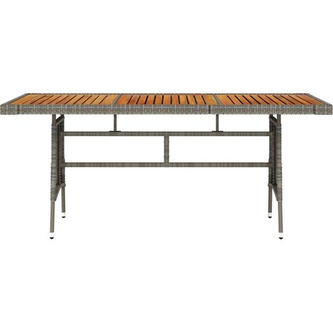 Maison Exclusive - Gartentisch Grau 160x70x72 cm Poly Rattan & Ma (1/5)