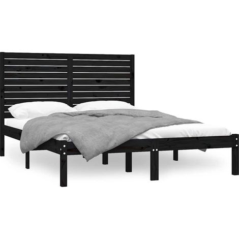 Maison Exclusive - Estructura de cama madera maciza negra King Si (1/5)