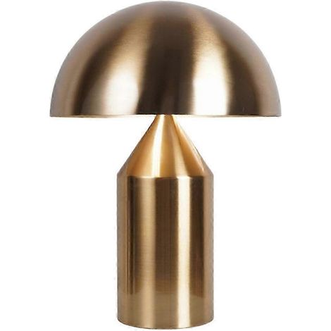 Lámpara de mesa nórdica con forma de seta, portalámparas E27 de hierro con acabado dorado, enchufe europeo. (1/5)