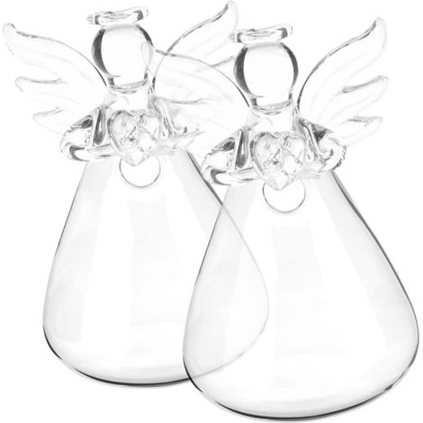 Vase à Fleurs en Verre Ange 2pcs, Design Simple et Élégant (1/5)