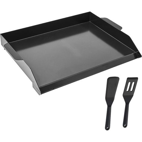 Plaque de Cuisson en Acier Carbone 22x16" – Rectangulaire, pour Barbecue Gaz, Teppanyaki, Camping et Soirées, Noir (1/5)