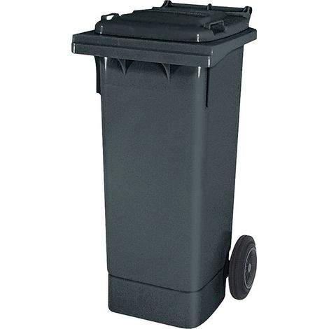 BRB Müllbehälter, 80 Liter, grau, BxTxH 445 x 520 x 930 mm, Niederdruck-Polyethylen (PE-HD)