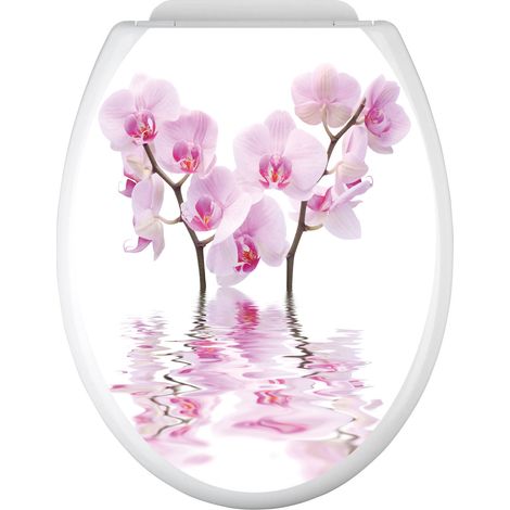 Stickers Abattant WC - Orchidées - 35x43 cm - Adhésif BRILLANT (1/2)