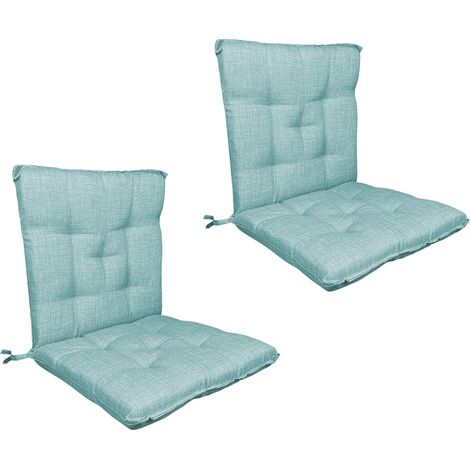 Set Cuscini Sedia Con Schienale Imbottiti Con Laccetti Banda Elastica 40 x 80 Cm Tiffany - 2 Pezzi