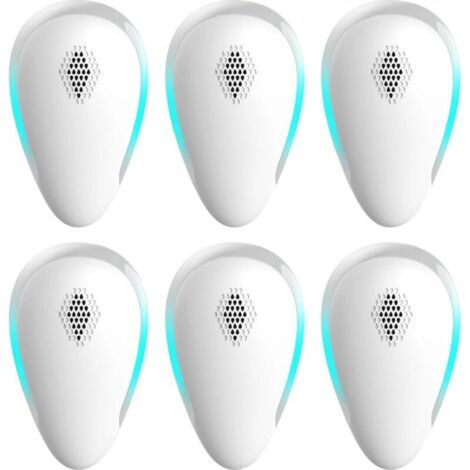 Répulsif à ultrasons pour intérieur, lot de 6, répulsif électronique avec prise pour moustiques, araignées, insectes, non toxique (1/5)