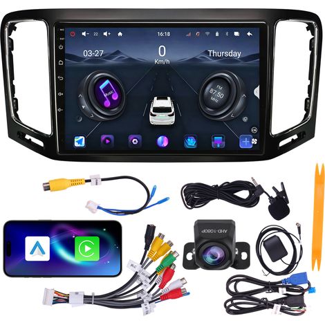 Autoradio 9" Volkswagen Sharan 2011-2022 Quad-Core 4+64G CarPlay Android Auto WiFi 6 GPS Bluetooth Caméra AHD (1/5)