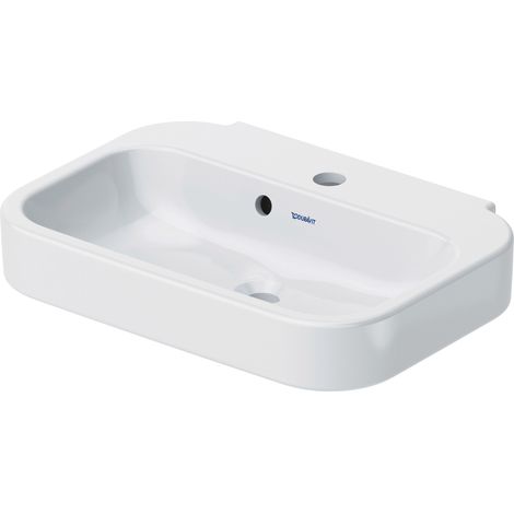 Lavabo Duravit con enjuague manual 50cm Happy D.2 con rebosadero,