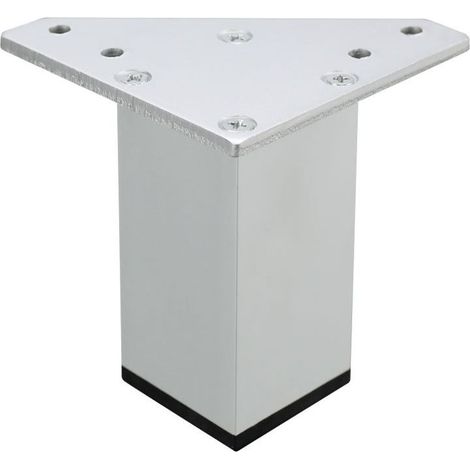 Set of 4 (10 cm) White Furniture Legs – Screws Included, White Colour – DIY Aluminium Legs for Tables, Bathroom Furniture, Cabinets, Shelves (1/5)