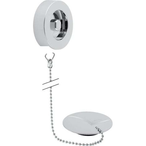 Stopfen mit Rosette und Kette chrom, 75cm 240469 (1/3)